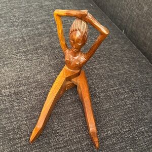 Vintage teak nutcracker lady